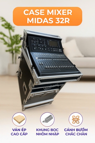 Tủ case mixer Midas 32R, viền nhôm, khóa bướm nhập khẩu