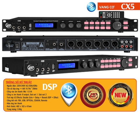 Vang Cơ CX5 Bluetooth DSP Chống Hú Karaoke Chuyên Nghiệp Optical USB Remote Điều Chỉnh Echo Reverb