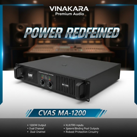 Cục đẩy 2 kênh CVAS MA-1200, 32 sò, 2K X 800W