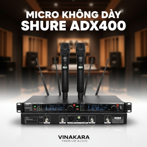 Micro Không Dây Shure ADX 400 | Sóng Khỏe, Chuyên Dùng Show, Hát Karaoke Chuyên Nghiệp