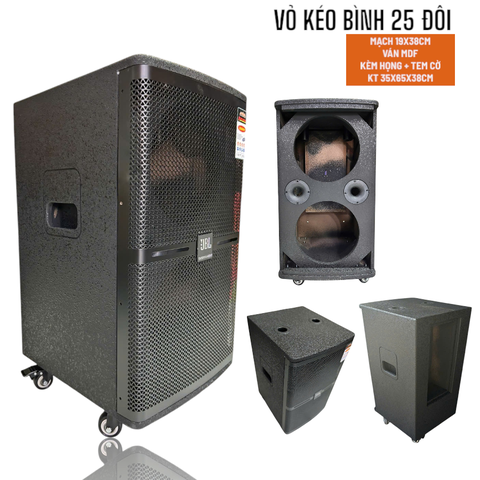 Vỏ loa kéo bình 2,5 25 tấc đôi, KT mạch 19x38