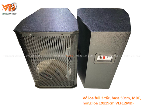 Vỏ loa full 3 tấc, bass 30cm, MDF, họng loa 19x19cm VLF12MDF