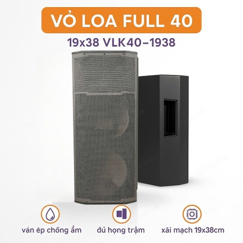 Vỏ loa full 40 19x38 - 4 tấc đôi đứng (KT 19X38) Ván ép , VLK40-1938