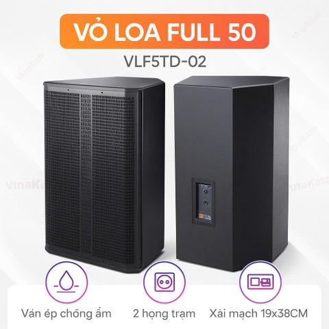 Vỏ loa Full 50 5 tấc đơn, bass 50cm VLF5TD, ván ép cao cấp, họng đại 2 mẫu