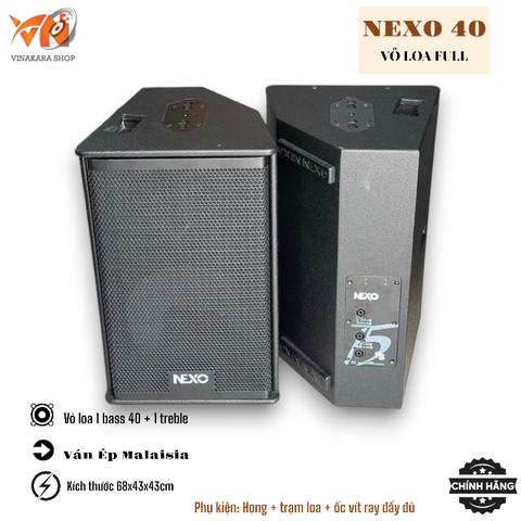 Vỏ thùng loa full Nexo 40 4 tấc, ván ép, họng trạm đầy đủ