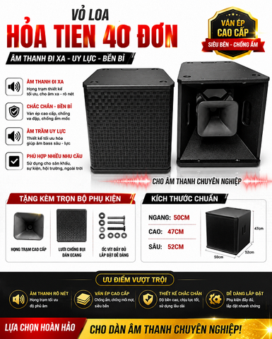 Vỏ loa hỏa tiễn 40 đơn - 4 tấc đơn M2 ( Ván ép)