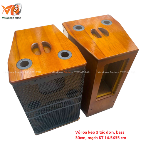 Vỏ loa kéo bình 3 tấc đơn, bass 30cm, mạch KT 14.5X35 cm, MDF, VLK- DH12