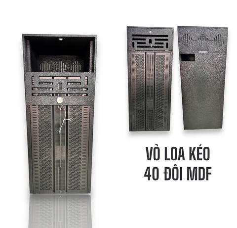 Vỏ thùng loa kéo điện 40 đôi , 4 tấc đôi, kiểu đứng, có khóa VK402D (140X52X55CM)