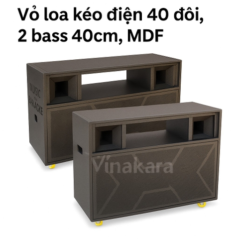 Vỏ loa kéo điện 40 đôi - 4 tấc gỗ + Họng kèn đầy đủ , gỗ dày chất lượng