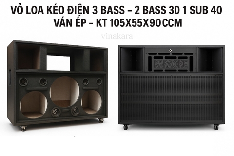 Vỏ loa kéo điện 3 bass - 2 bass 30 1 sub 40 - có khóa, phân loại