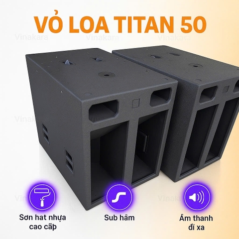Vỏ sub hơi 50 5 tấc VS18, ván ép cao cấp | Kiểu Titan