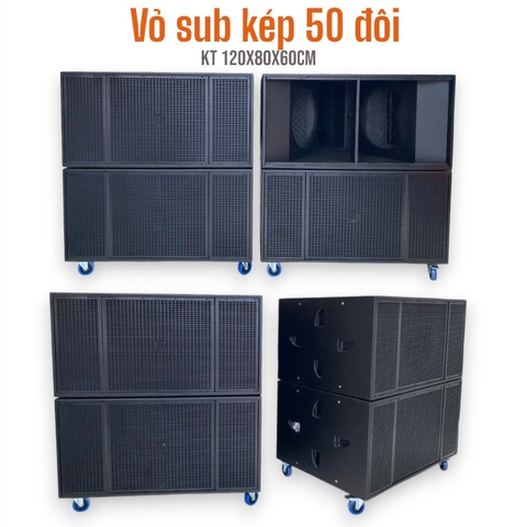 Vỏ loa sub kép 50 đôi, 5 tấc đôi, ván ép 18ly chất lượng VS-218-AT