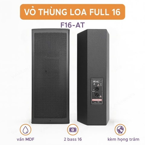 Vỏ thùng loa full 16 F16-AT colum1,6 tấc đôi, 2 treble, MDF