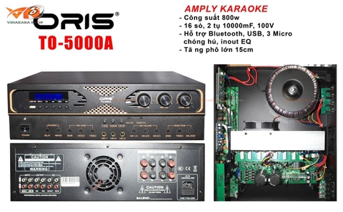 Amply ORIS T0-5000A - công suất bluetooth tích hợp vang cơ