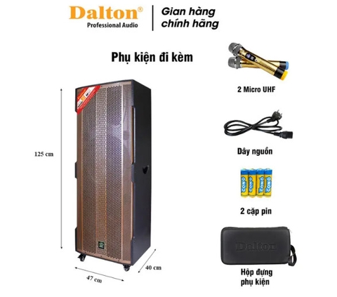 Loa kéo di động Dalton TS-15A2800, 4 tấc đôi