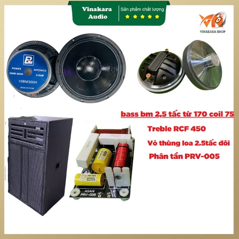 Combo linh kiện loa kéo điện 2,5 tấc đôi CB2502 PRO