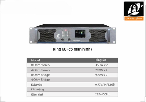 Cục đẩy công suất King 60 có màn hình 720w