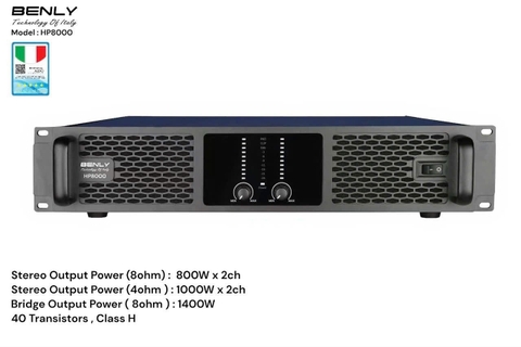 Cục Đẩy 2 Kênh Benly 40 Sò HP8000 ,1000w X 2 KÊNH 8OHM