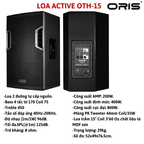 LOA ACTIVE KARAOKE ORIS OTH-15, 4 TẤC 400W