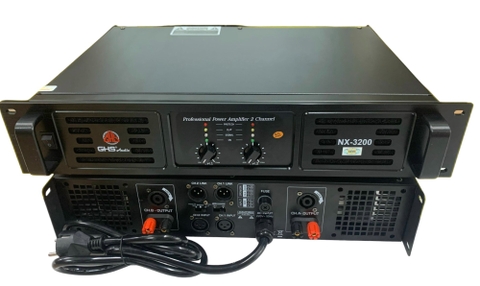 Cục đẩy công suất 2 kênh GHS NX-3200 ,2 kênh 32 Sò, 1000wx2CH