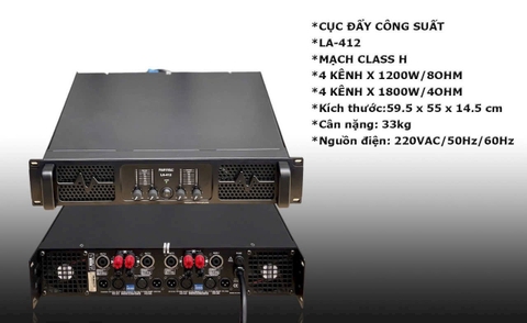 Cục đẩy công suất PAROYAL 4 kênh, LA-412