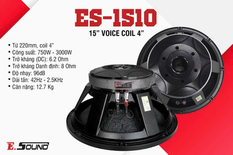 Củ loa bass rời 40 ESOUND 4 tấc ES-1510, 750W