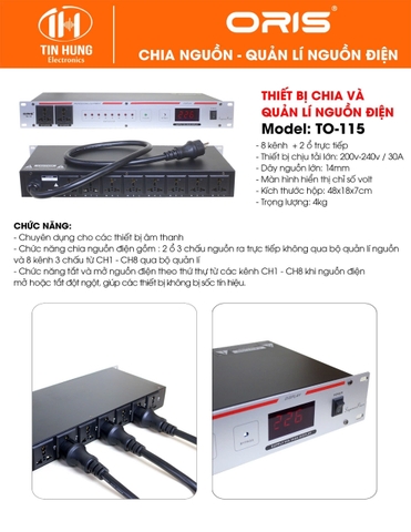 Quản lý nguồn oris TO-115 ,10 cổng