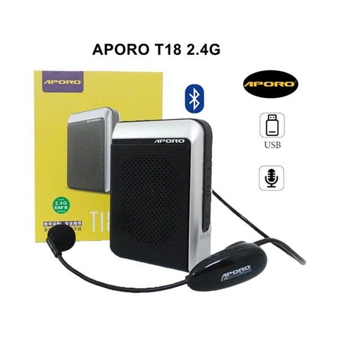 Loa trợ giảng Aporo T18 UHF Bluetooth 2.4G (Đen)