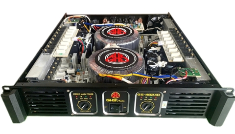 Cục đẩy công suất 2 kênh GHS GS-482XD : 48 sò, 2tranfor xuyến, 2U