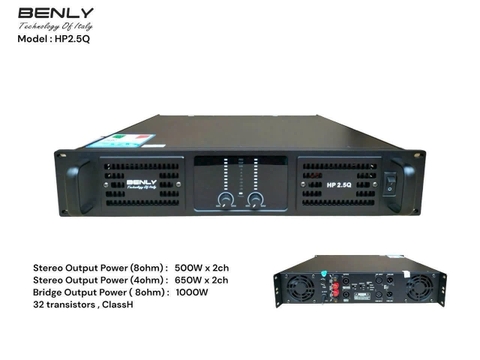 Cục đẩy công suất 2 kênh Beenly HP 2.5Q, 32 sò, nguồn xuyến 1000wx2