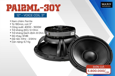 Củ Loa Bass MAXO 30 3 Tấc PA12ML-30Y