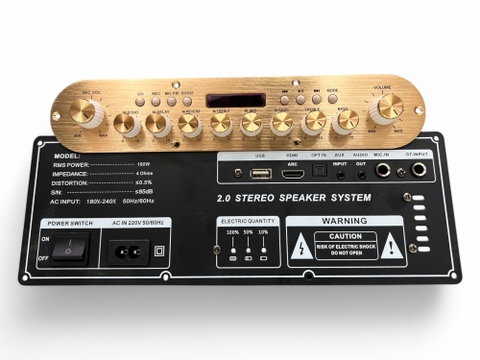 Mạch loa kéo K18 180w, 2 kênh stereo, loại cao cấp (nút trắng)