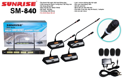 Micro Cổ Ngỗng Hội Nghị Sunrise SM 840 (4mic)