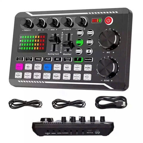 Bộ Sound card F998+Mic BM800, Thiết Bị Hát Karaoke, Thu Âm Livestream Chuyên Nghiệp, Kết Nối Bluetooth