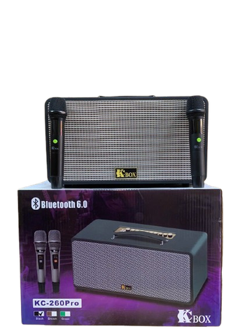 Loa kéo xách tay Kcbox KC260 Pro, 300w, 2 bass 14cm, 2 Micro UHF