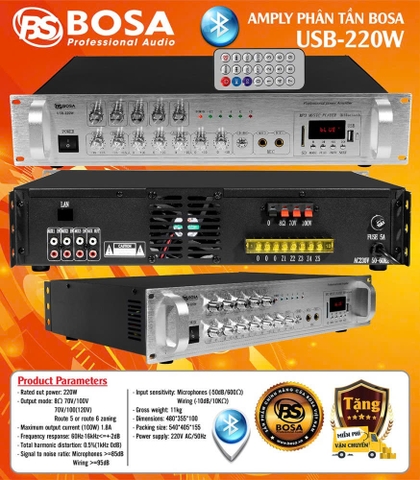 Amply phóng thanh BOSA USB-220W