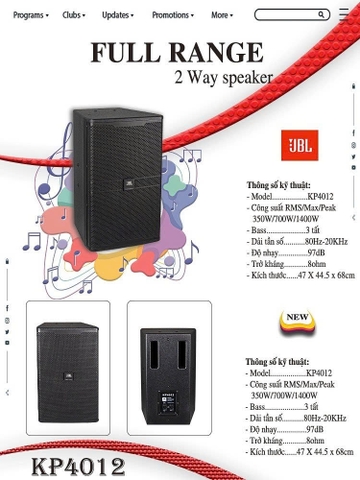 Loa Full 3 Tấc Tr KP4012 – Công suất mạnh, thiết kế chuyên nghiệp