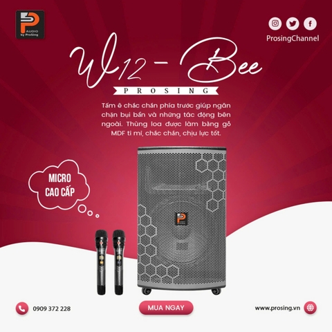 Loa kéo di động 3 tấc Prosing W12-BEE