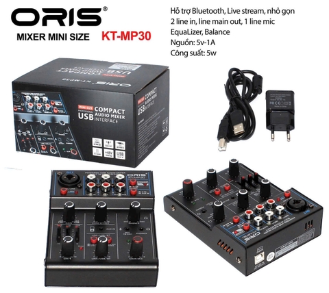 Mixer Oris mini live stream, có Bluetooth, KT-MP30