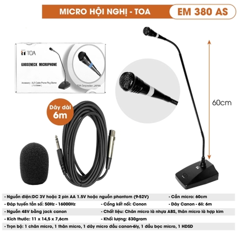 Micro Hội Nghị Tọa Đàm TOA EM-380AS