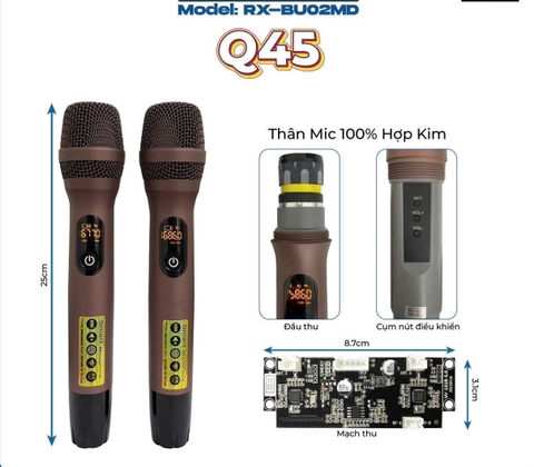 Micro loa kéo Q45, dùng lắp cho loa kéo