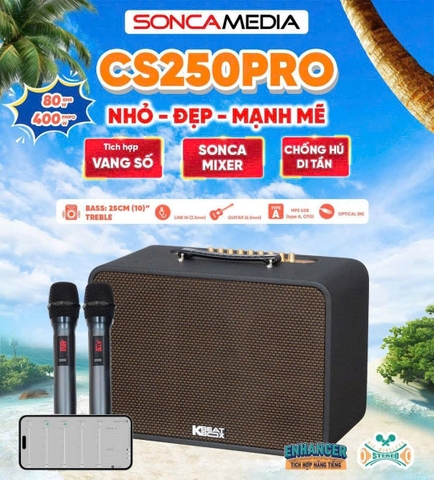 Loa xách tay Acnos CS250PRO, Bass 25cm, Công suất 400W