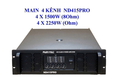 Cục đẩy công suất 4 kênh PAROYAL, ND415PRO , 1500w/8ohm