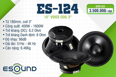 Loa bass rời 30 Esound từ 180 coil 76, ES-124