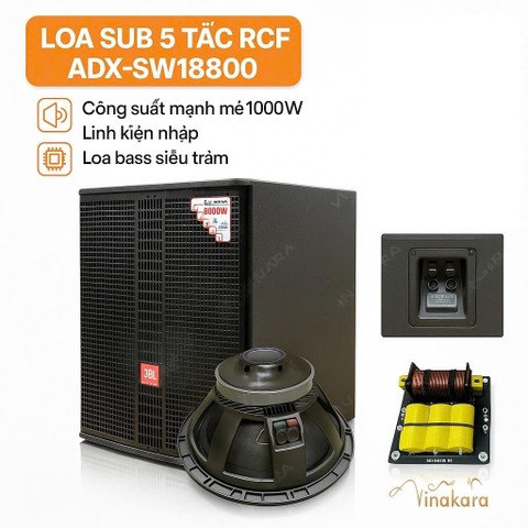 Loa sub hơi 50 5 tấc, bass 50cm ADX-SW18800,L18P400 từ 220 coil 100, 800W, phân tầng sub