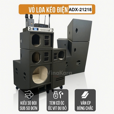 Vỏ loa kéo điện 3 bass - 30 đôi sub 50 đơn ADX-21218