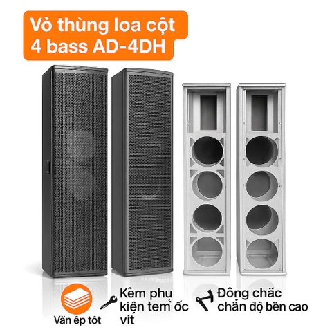 Vỏ loa cột 4 bass colum AD-4DH, ván ép, lưới nhập