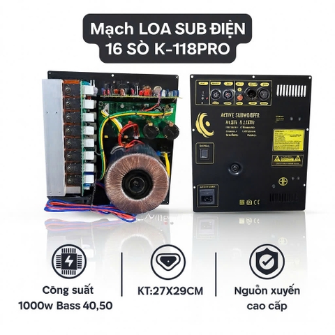Mạch loa sub điện 16 sò K-118PRO, 1000w
