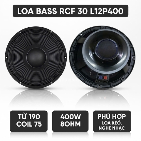 Củ loa Bass RCF 30cm, 3 tấc từ 190 coil 75 (L12P400)