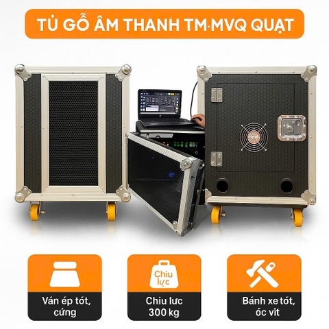 Tủ gỗ âm thanh TM-MVQ chuyên phòng karaoke, có quạt tản nhiệt